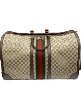 Gucci Savoy Duffle Bag GG Supreme canvas green red Web